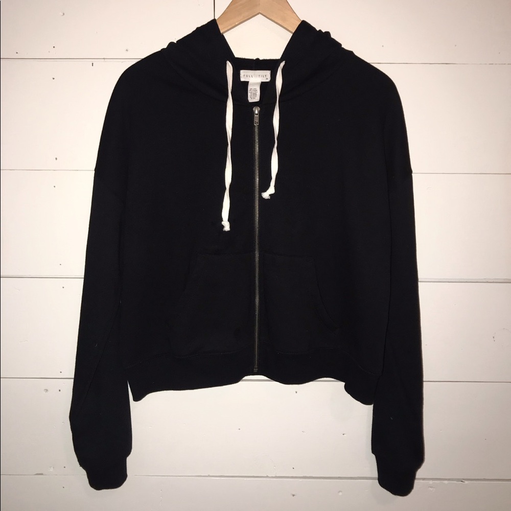 Cropped zip hoodie